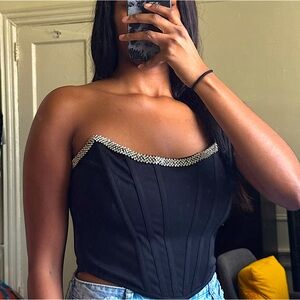 Never worn Miss Circle rhinestone corset